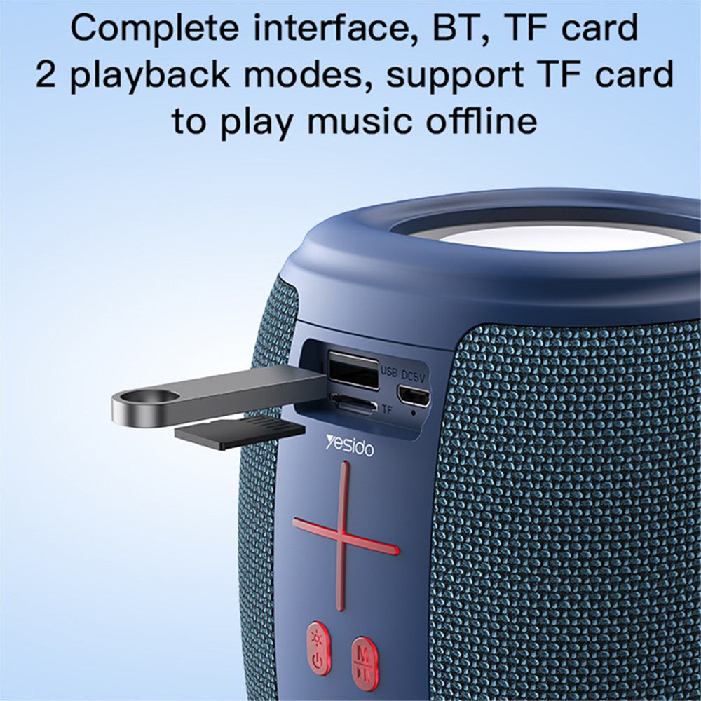 Yesido YSW14 Portable Bluetooth Speaker, 5W, RGB, Blue