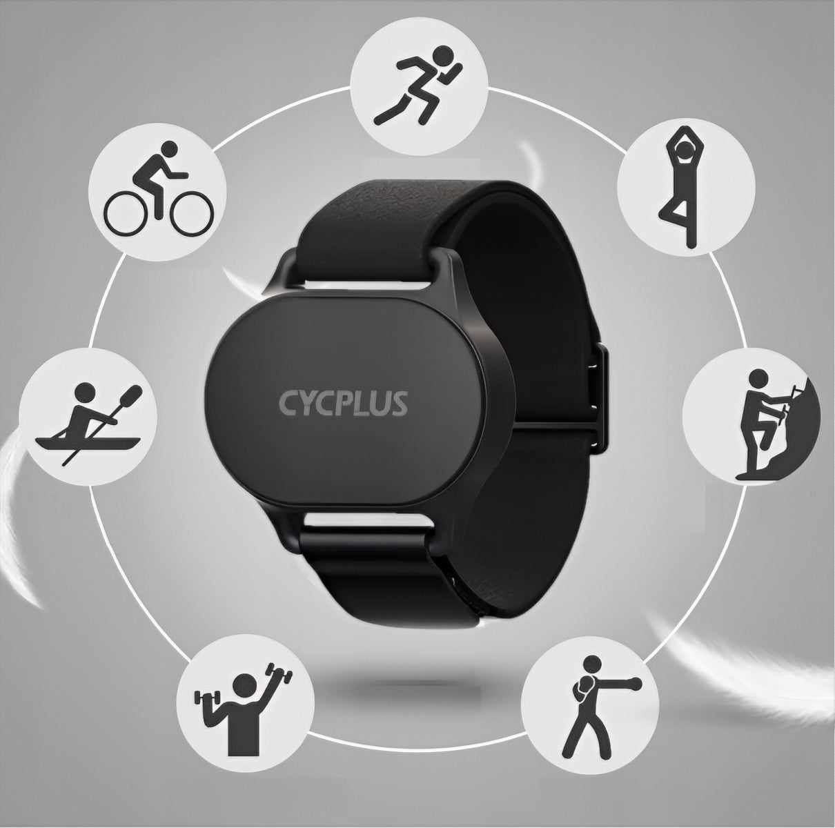 Cycplus H1 Heart Rate Monitoring Bracelet, Black