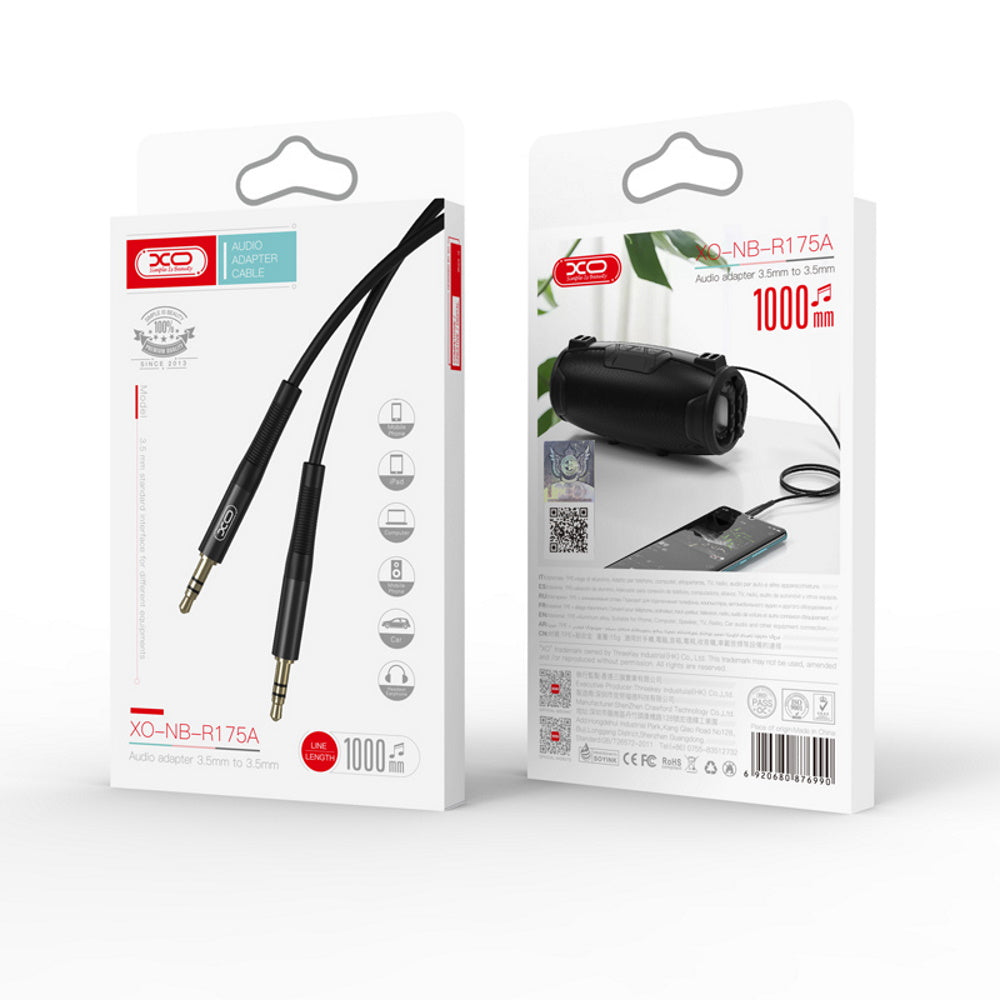 Audio Cable 3.5mm - 3.5mm XO Design NB-R175A, 1m, Black