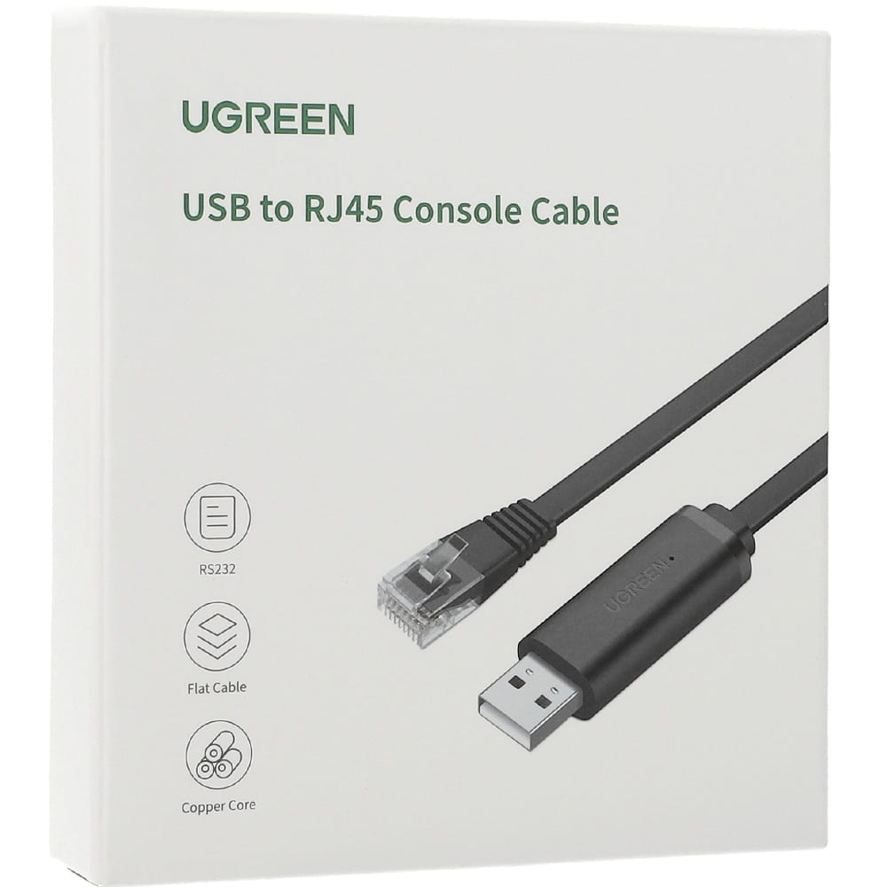 UGREEN CM204 USB Console Cable, RJ45, 3m, Black, Resealed