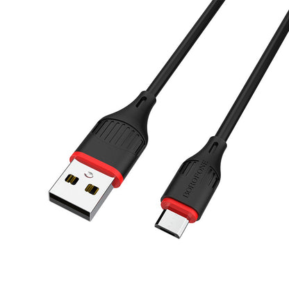 Data and Charging Cable USB-A - microUSB Borofone Enjoy BX17, 18W, 1m, Black