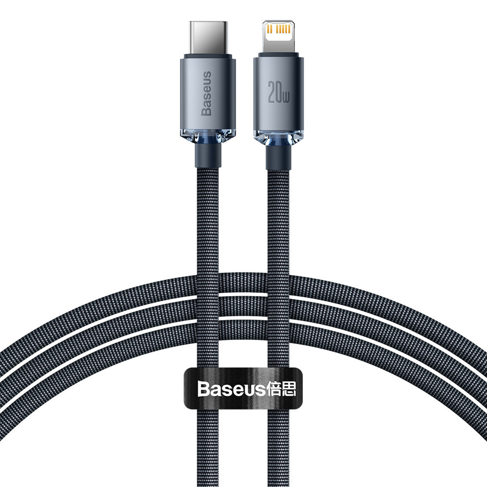 USB-C Data and Charging Cable - Lightning Baseus Crystal Shine Series, 20W, 1.2m, Black CAJY000201