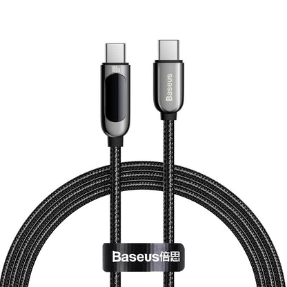 Data and Charging Cable USB-C - USB-C Baseus Display, 100W, 1m, Black CATSK-B01