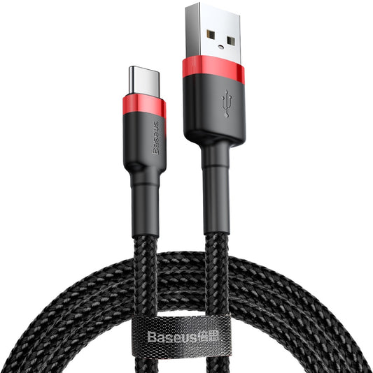 USB-A - USB-C Data and Charging Cable Baseus Coffee, 18W, 0.5m, Red CATKLF-A91