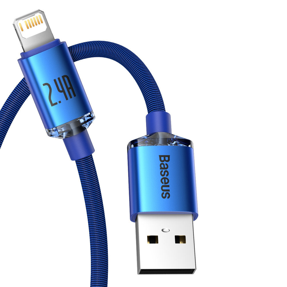 Data and Charging Cable USB-A - Lightning Baseus Crystal Shine Series, 18W, 1.2m, Blue CAJY000003