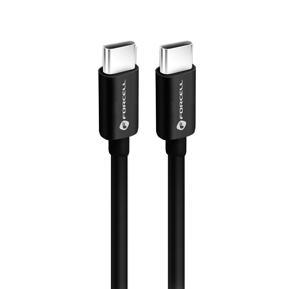 USB-C - USB-C Forcell C338 Data and Charging Cable, 60W, 0.25m, Black