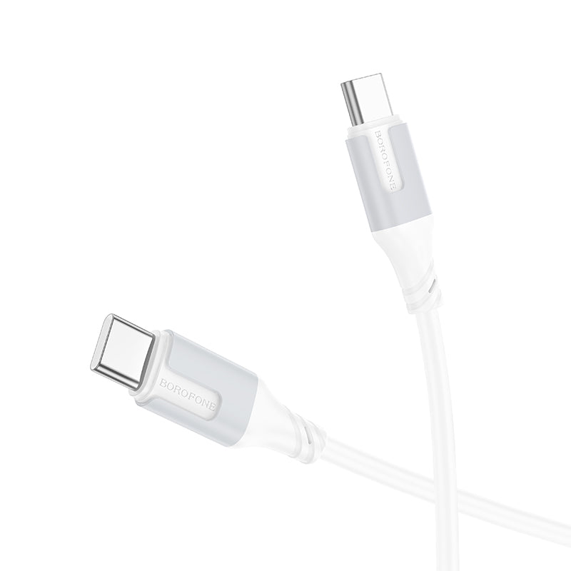 Data and Charging Cable USB-C - USB-C Borofone BX101 Creator, 60W, 1m, White