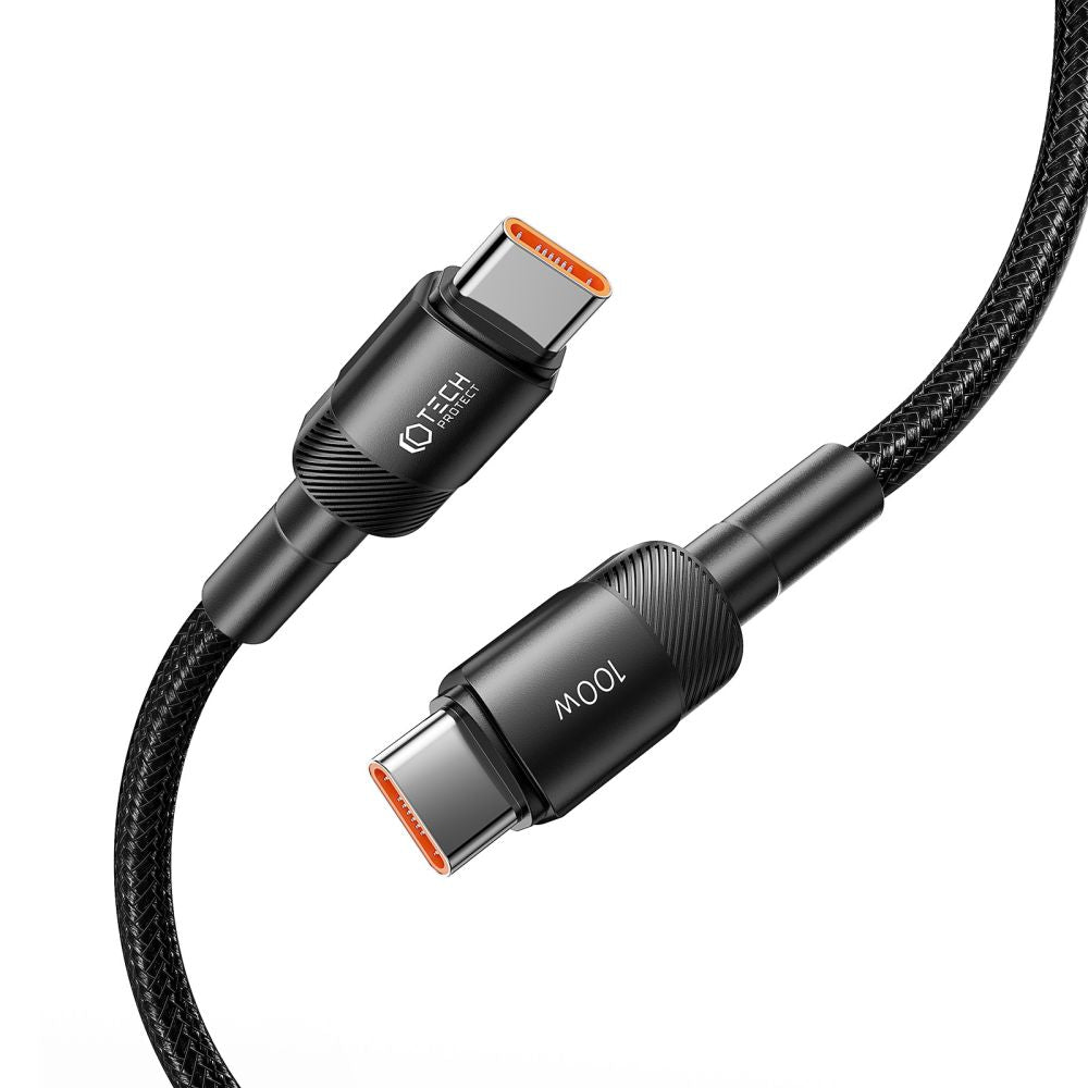 USB-C Data and Charging Cable - USB-C Tech-Protect Ultraboost EVO, 100W, 0.5m, Black