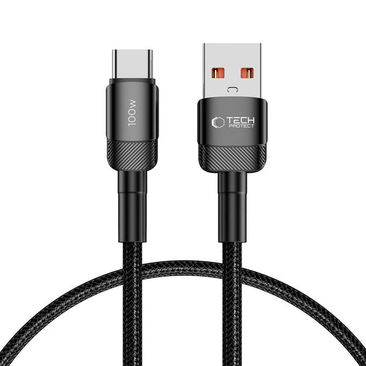 Tech-Protect Ultraboost EVO USB-A - USB-C Data and Charging Cable, 100W, 0.25m, Black