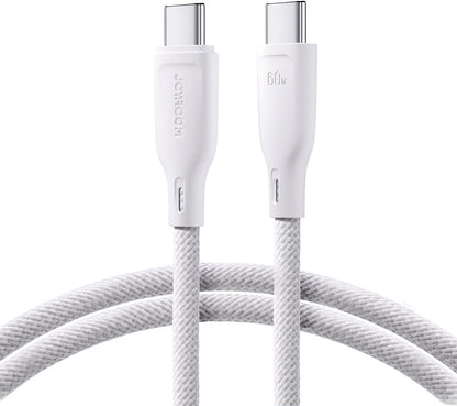 USB-C Data and Charging Cable - USB-C Joyroom Multi-Color S-A34, 60W, 1m, White