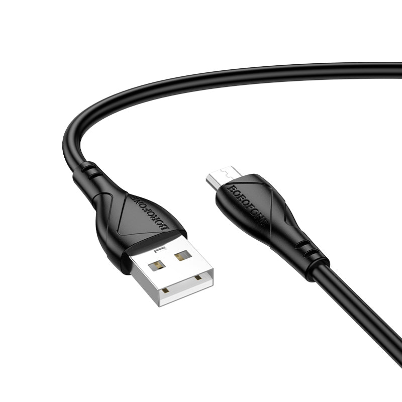 USB-A to microUSB Data and Charging Cable Borofone BX121 Energy, 18W, 1m, Black