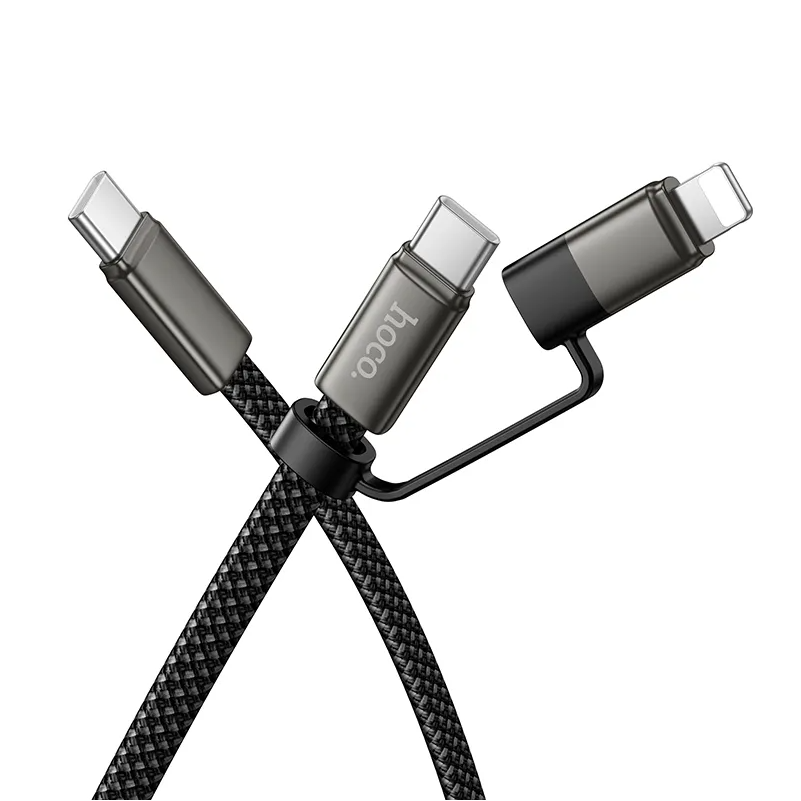 USB-C to Lightning / USB-C Data and Charging Cable HOCO X125, 60W, 1m, Black