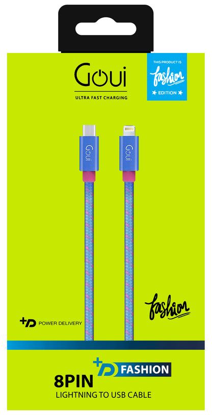 USB-C - Lightning Data and Charging Cable Goui Fashion, 18W, 1m, Blue G-FASHIONC94B