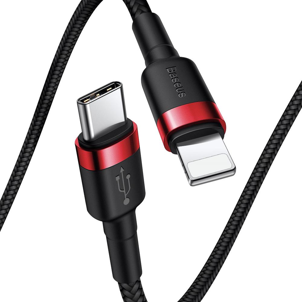 Data and Charging Cable USB-C - Lightning Baseus Coffee, 18W, 1m, Red CATLKLF-91