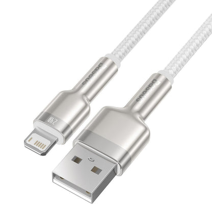 Data and Charging Cable USB-A - Lightning Baseus Coffee Metal Series, 18W, 1m, White CALJK-A02