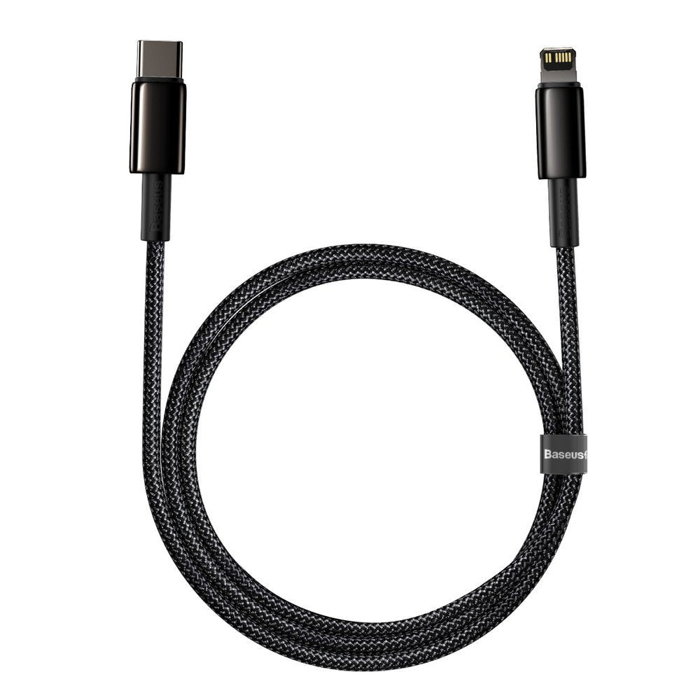 Data and Charging Cable USB-C - Lightning Baseus Tungsten Gold, 20W, 1m, Black CATLWJ-01