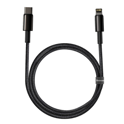 Data and Charging Cable USB-C - Lightning Baseus Tungsten Gold, 20W, 1m, Black CATLWJ-01