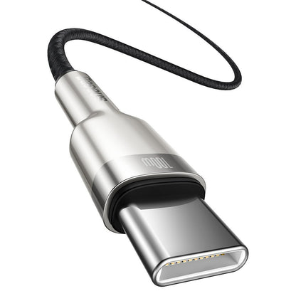 Data and Charging Cable USB-C - USB-C Baseus Coffee Metal Series, 100W, 1m, Black CATJK-C01