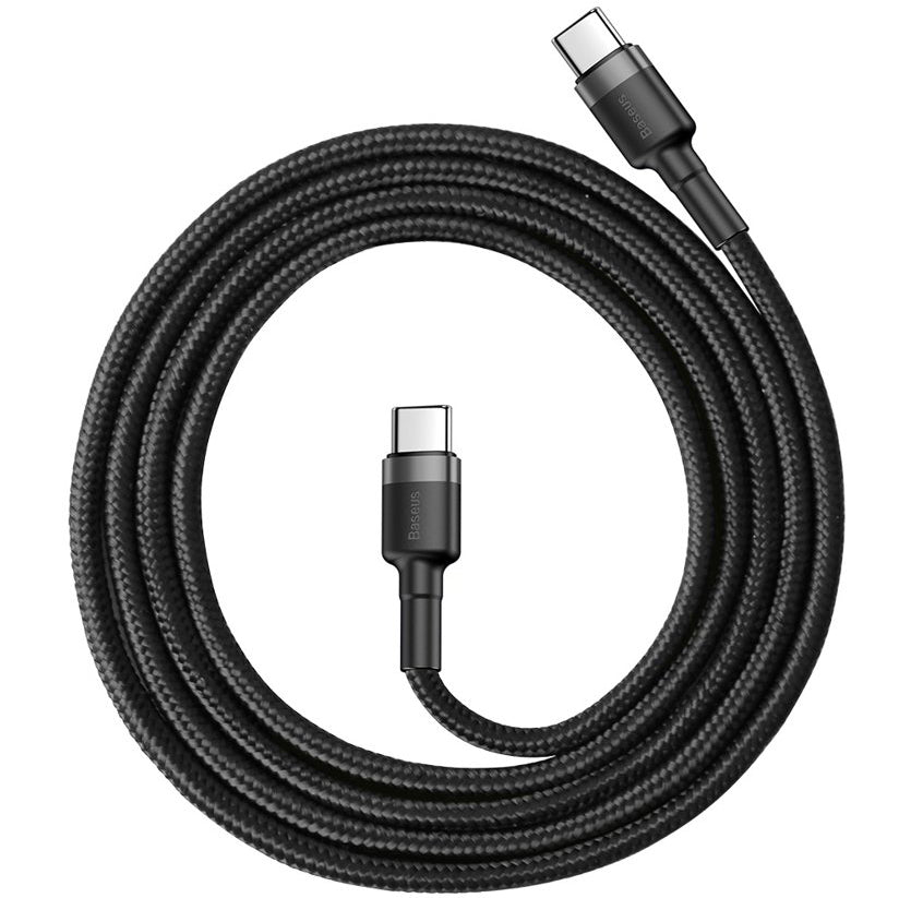 Data and Charging Cable USB-C - USB-C Baseus Coffee, 60W, 1m, Black CATKLF-GG1