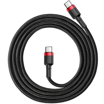 Data and Charging Cable USB-C - USB-C Baseus Coffee, 60W, 1m, Red CATKLF-G91