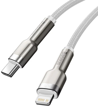 Data and Charging Cable USB-C - Lightning Baseus Cafule Metal Series, 20W, 1m, White CATLJK-A02