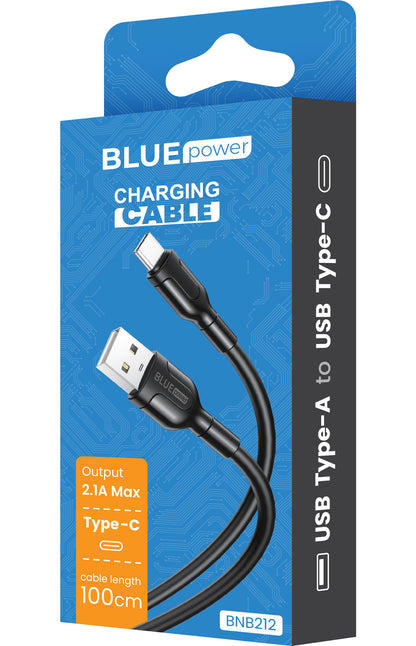 USB-A to USB-C Data and Charging Cable BLUE Power BNB212, 18W, 1m, Black