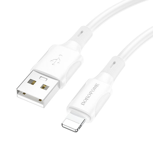 Borofone BX80 Succeed USB-A - Lightning Data and Charging Cable, 18W, 1m, White