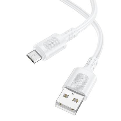 Borofone BX111 Feliz USB-A - microUSB Data and Charging Cable, 18W, 1m, White