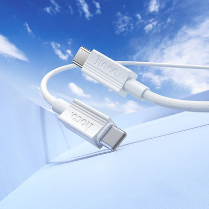 USB-C Data and Charging Cable - USB-C HOCO X107, 60W, 1m, White