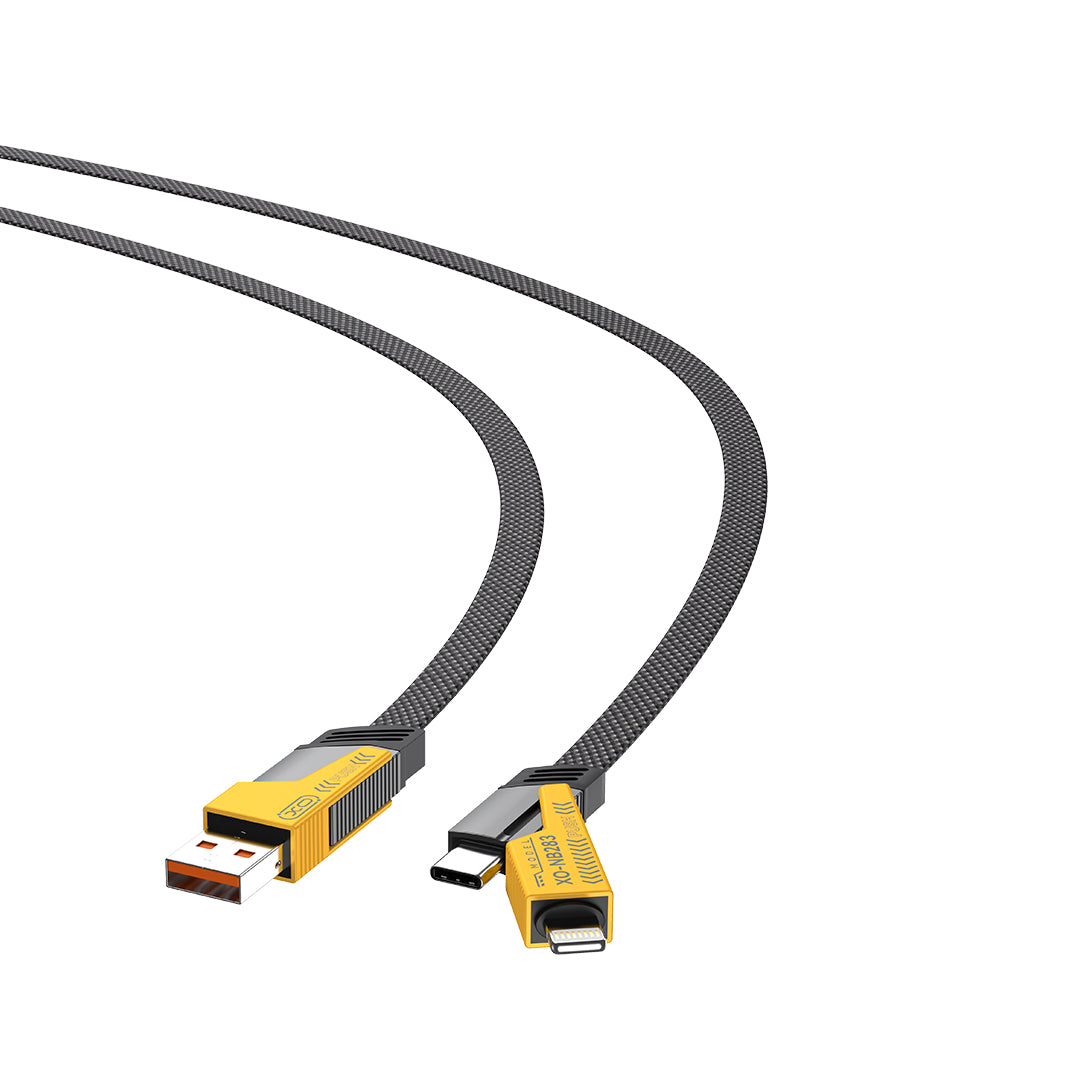 USB-A / USB-C - Lightning / USB-C XO Design NB283 Data and Charging Cable, 60W, 1m, Gray