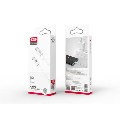 USB-C Data and Charging Cable - USB-C XO Design NB-Q190B, 60W, 2m, White