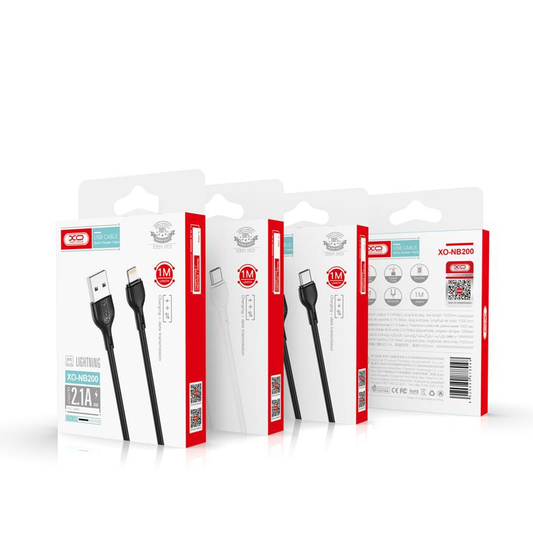 USB-A to Lightning Data and Charging Cable XO Design NB200, 10W, 1m, White