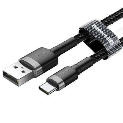 Baseus Cafule USB-A - USB-C Data and Charging Cable, 18W, 3m, Gray CATKLF-UG1