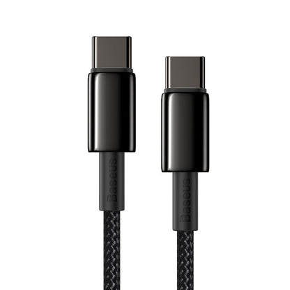 Data and Charging Cable USB-C - USB-C Baseus Tungsten Gold, 100W, 2m, Black CATWJ-A01