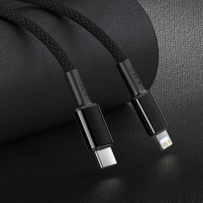 USB-C Data and Charging Cable - Lightning Baseus High Density Braided, 20W, 2m, Black CATLGD-A01