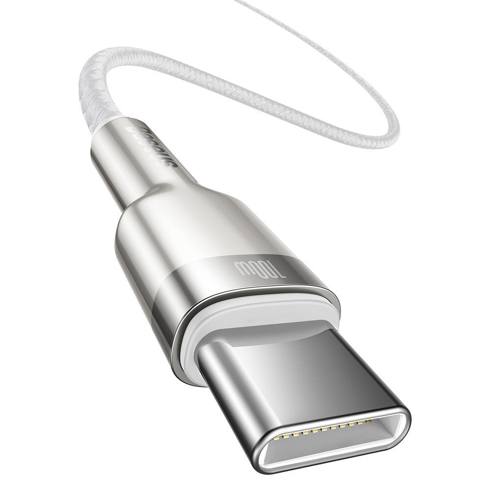 Data and Charging Cable USB-C - USB-C Baseus Coffee, 100W, 2m, White CATJK-D02