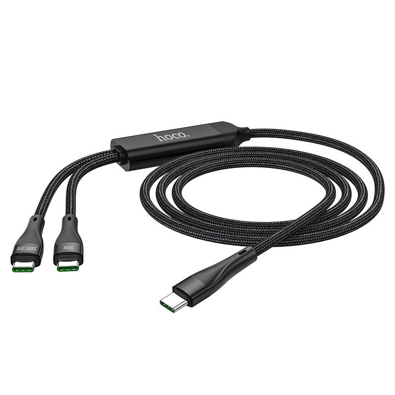 USB-C Data and Charging Cable - USB-C HOCO U102 Super, 100W, 1.2m, Black