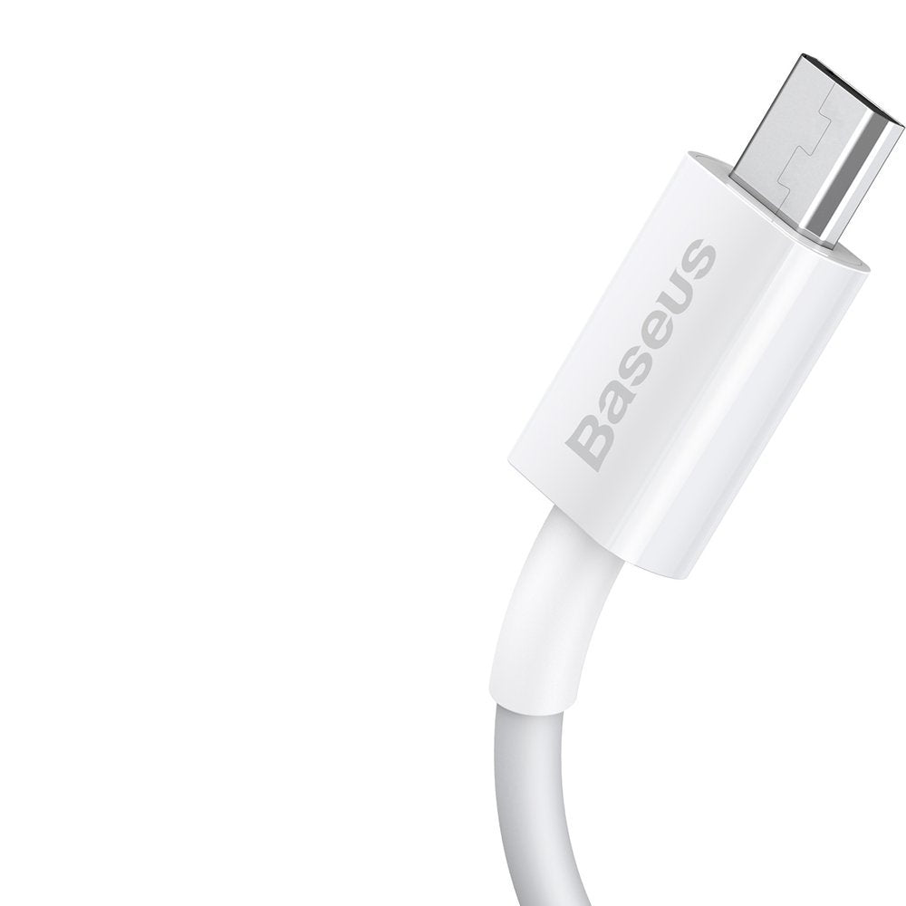 Data and Charging Cable USB-A - microUSB Baseus Superior Series, 18W, 1m, White CAMYS-02