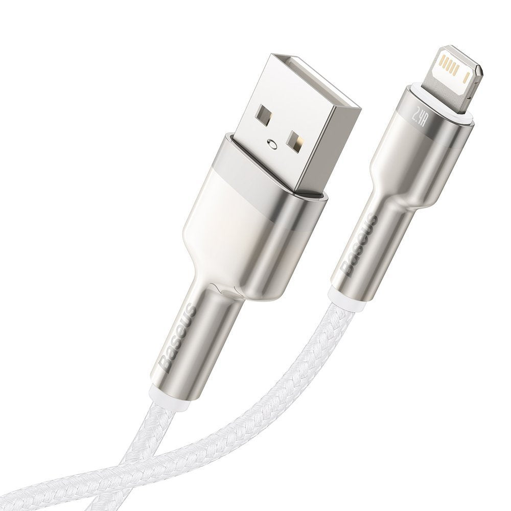 Data and Charging Cable USB-A - Lightning Baseus Coffee Metal Series, 18W, 1m, White CALJK-A02