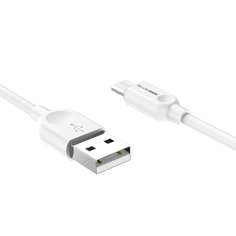 Data and Charging Cable USB-A - microUSB BLUE Power BM2BX14 LinkJet, 18W, 2m, White