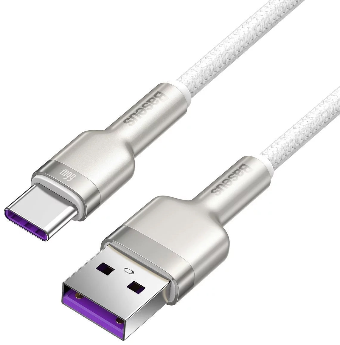 Data and Charging Cable USB-A - USB-C Baseus Cafule Metal Series, 66W, 1m, White CAKF000102