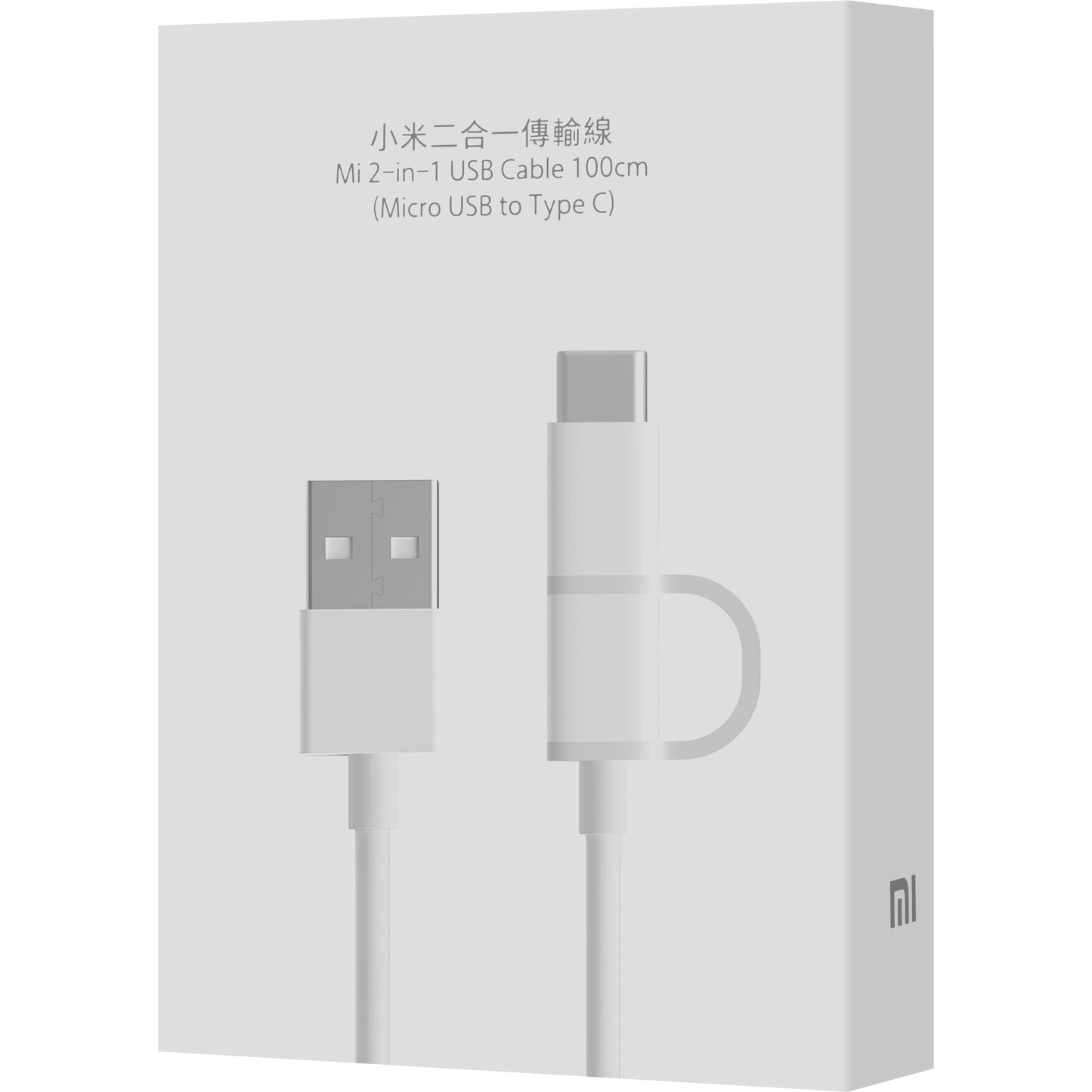 Data and Charging Cable USB-A - microUSB / USB-C Xiaomi, 18W, 1m, White SJV4082TY