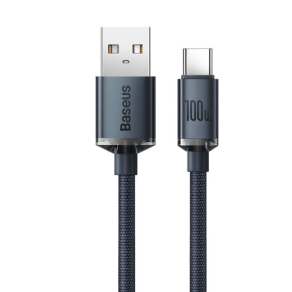 Data and Charging Cable USB-A - USB-C Baseus Crystal Shine Series, 100W, 2m, Black CAJY000501