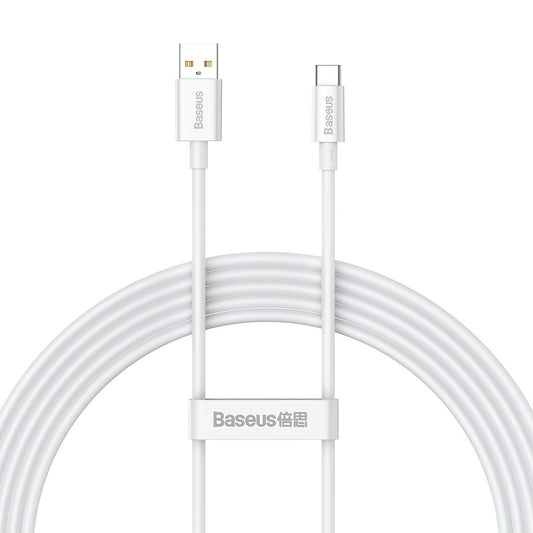 Data and Charging Cable USB-A - USB-C Baseus Superior Series, 100W, 2m, White CAYS001402