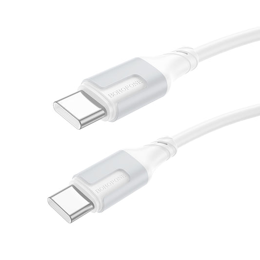 Data and Charging Cable USB-C - USB-C Borofone BX101 Creator, 60W, 1m, White