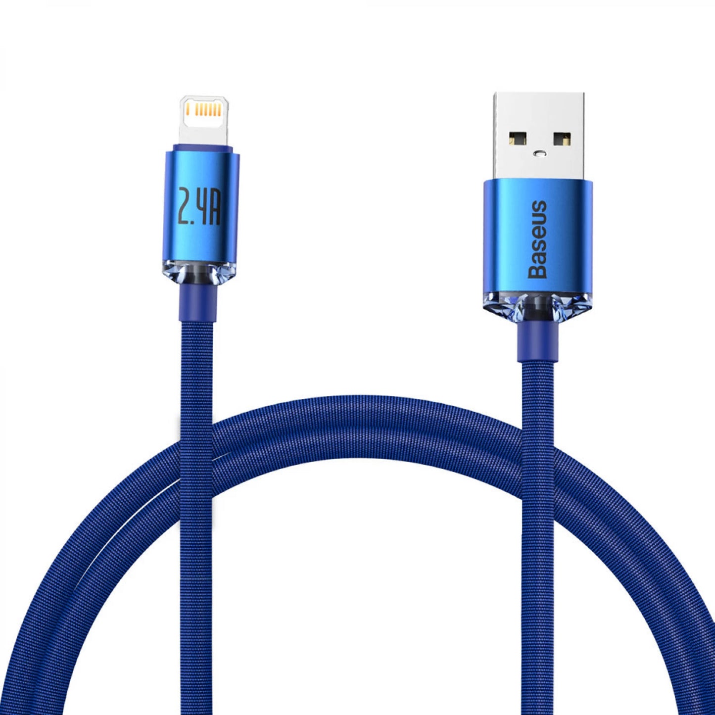 USB-A Data and Charging Cable - Lightning Baseus Crystal Shine Series, 18W, 2m, Blue CAJY000103