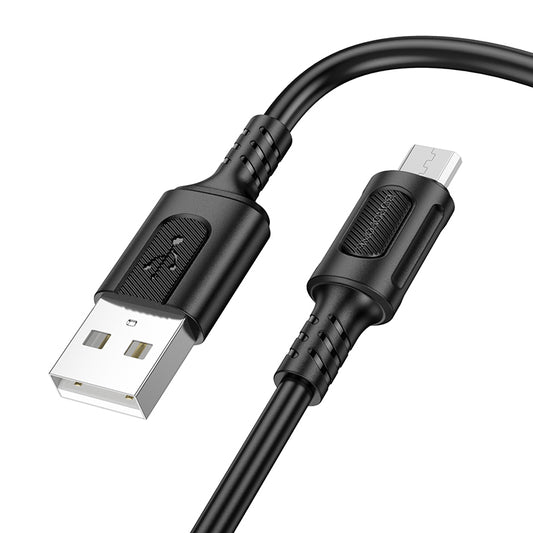 Borofone BX111 Feliz USB-A - microUSB Data and Charging Cable, 18W, 1m, Black