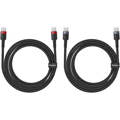 Baseus Cafule USB-C - USB-C Data and Charging Cable, 100W, 2m, Red, Set of 2 pieces