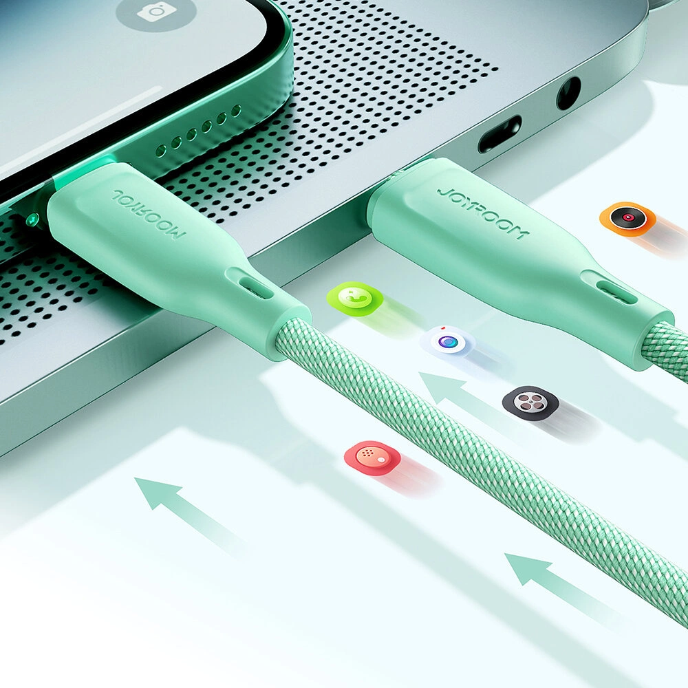 USB-C Data and Charging Cable - USB-C Joyroom S-A34, 60W, 1m, Green