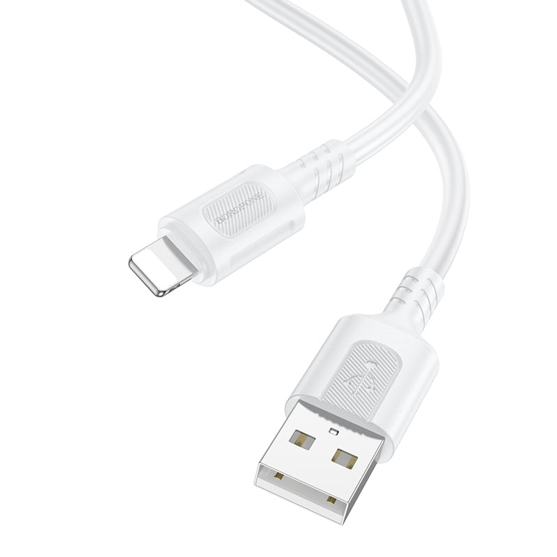 USB-A to Lightning Data and Charging Cable Borofone BX111 Feliz, 18W, 1m, White